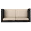 Sièges d'extérieur modernes 4 pièces - Brun foncé et coussins rembourrés de mousse avec tissu en dessus