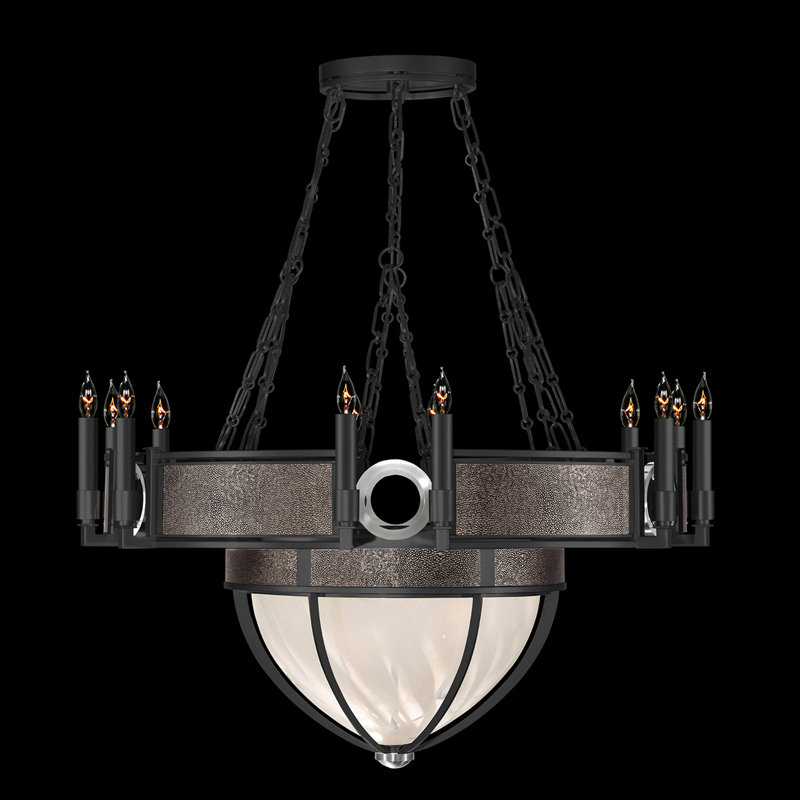 Mirage 15 - Light Chandelier, Pebble/Matte Black/Nickel
