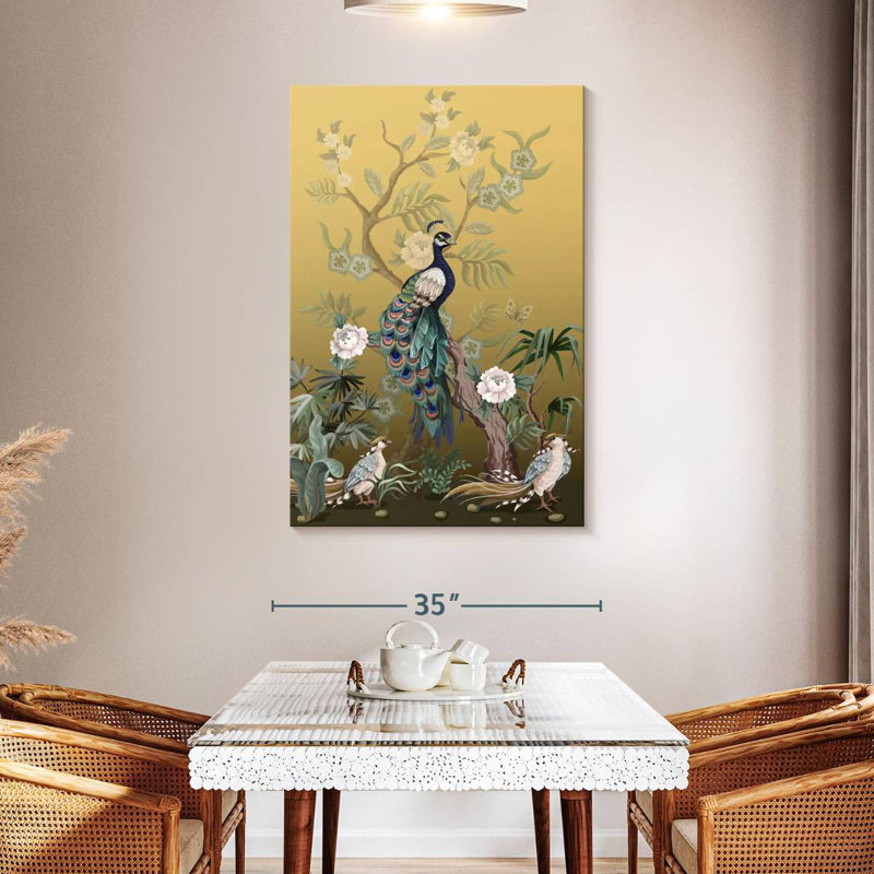 Oiseau chinois, H 48 po x l 32 po
