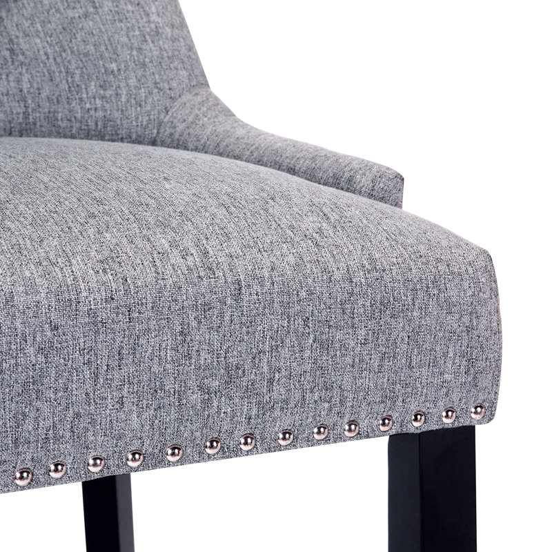 Wren 24" Counter Stool (Set of 3), Gray Linen/Black Frame