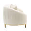 Sofa deux places en velours ivoire avec structure en bois et métal