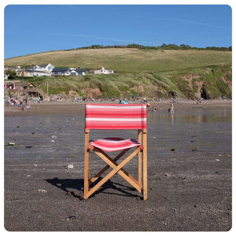 Cream Premium Director's Chair, Red/Pink/White