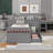 L-Shaped Space-Saving Twin Loft And Twin Platform Bed With 7 Drawers And Guardrails-493832420