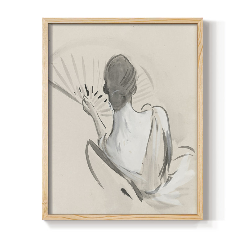Vintage Portrait Print LXXVI Framed Print - Solid Wood, Naturel, H 30 po x l 24 po