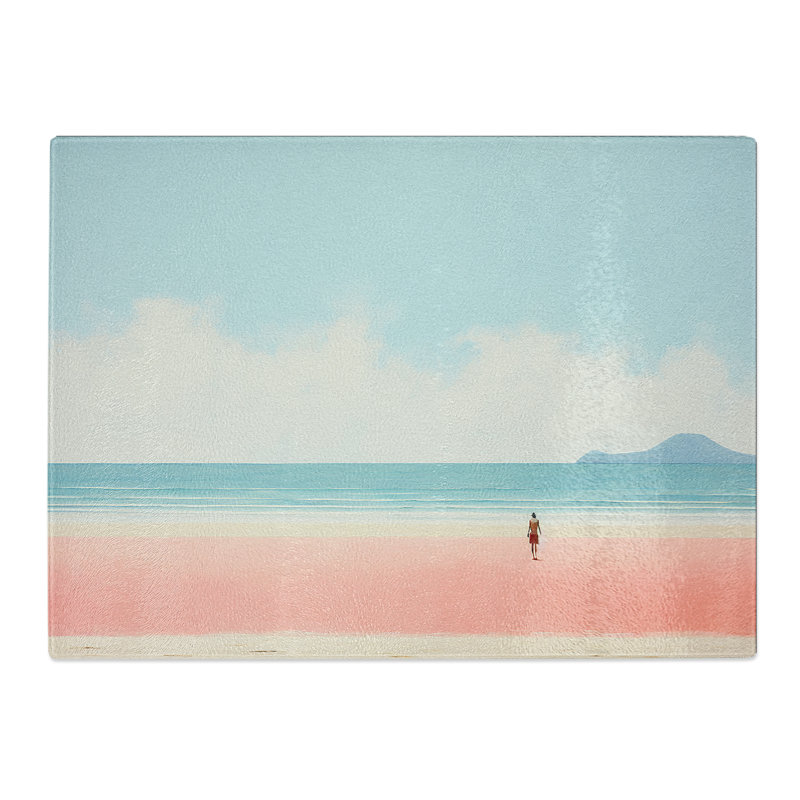 Beach Minimalism  Glass Chopping Board