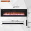 60" Electric Fireplace, Recessed & Wall Mounted Electric Heater - Crystal Stone & Log