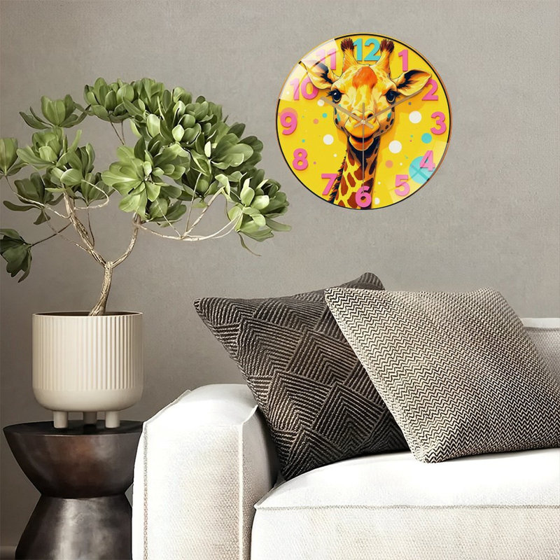 Horloge murale girafe 12 pi