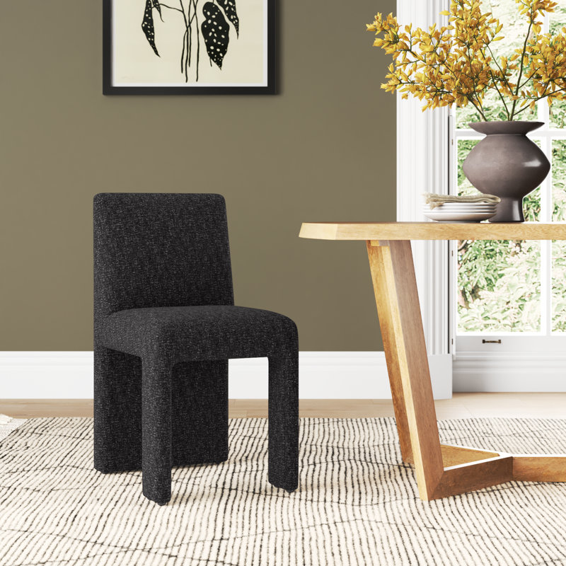 Silverton 19.7'' H Upholstered Pine Parsons Chair, Black