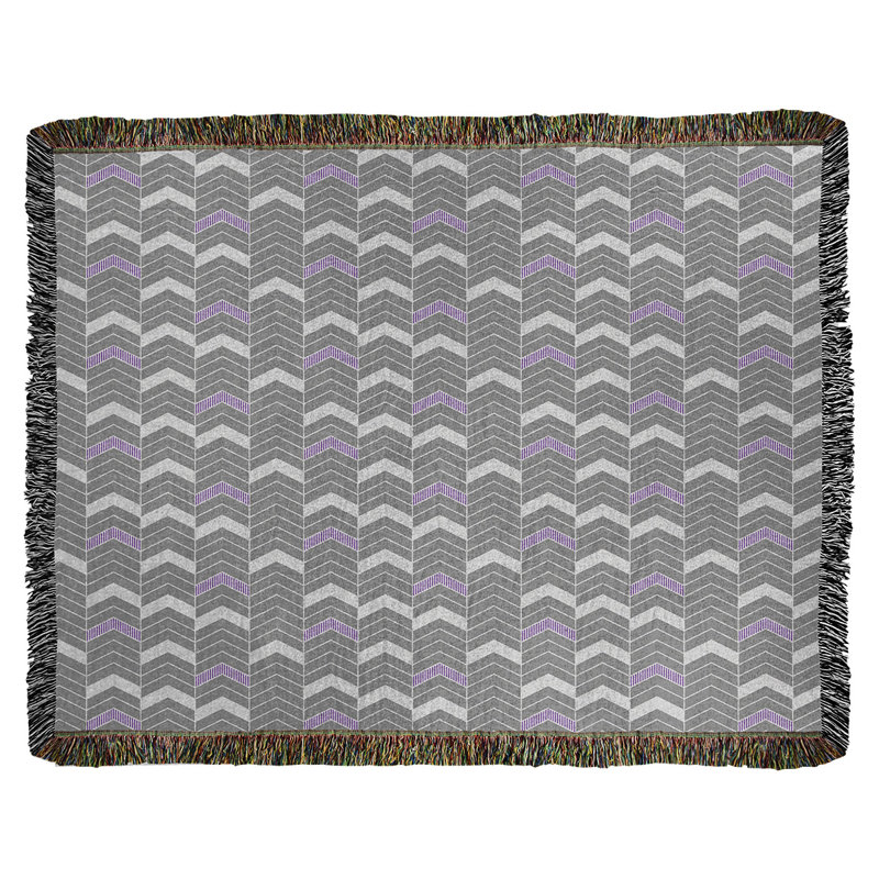 Couverture en coton tissé Rhonda, l 60 po x L 80 po, Mauve