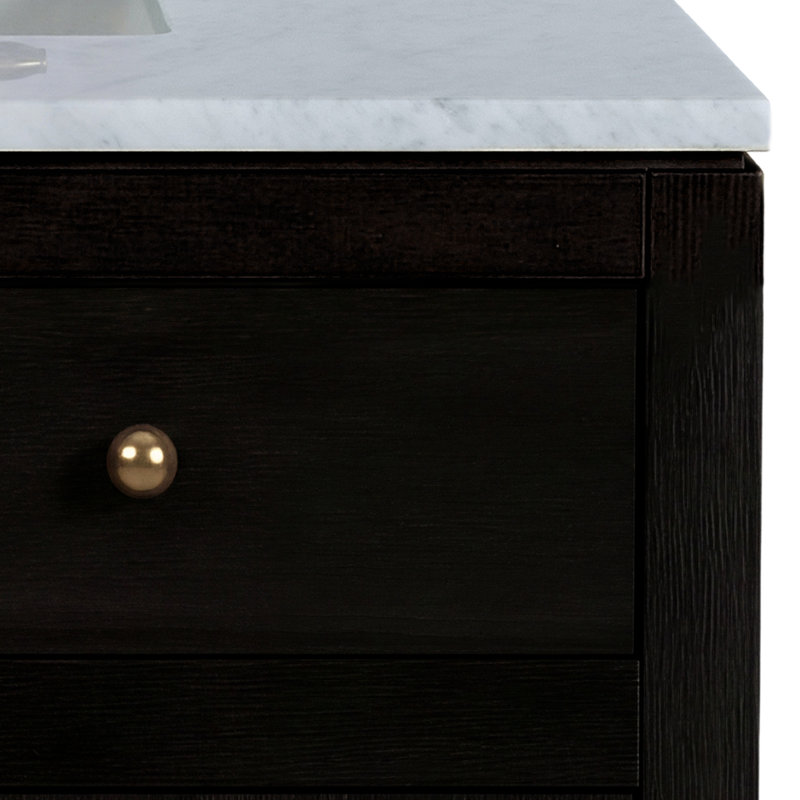 Celine 32 po W Meuble-lavabo en marbre brun café antique, Brun café antique