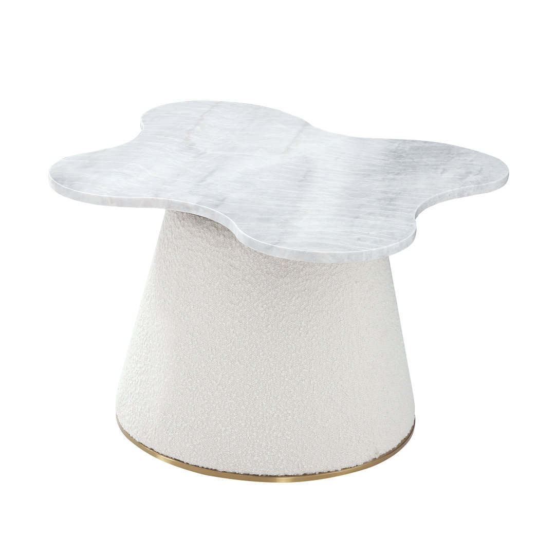 Serena 18.5'' H Genuine Marble Top Side Table Pasargad Table Base 