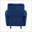Fauteuil inclinable berçant électrique moderne avec revêtement en velours bleu, structure en bois massif et commande à une touche pour un confort ultime-232931250