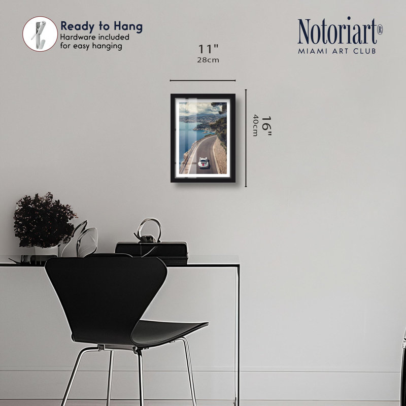 «Fast Car Monaco Shadowbox» par Notoriart, Noir, H 16 po x l 11 po