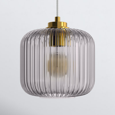 Jacobson 1-Light Ribbed Glass Pendant