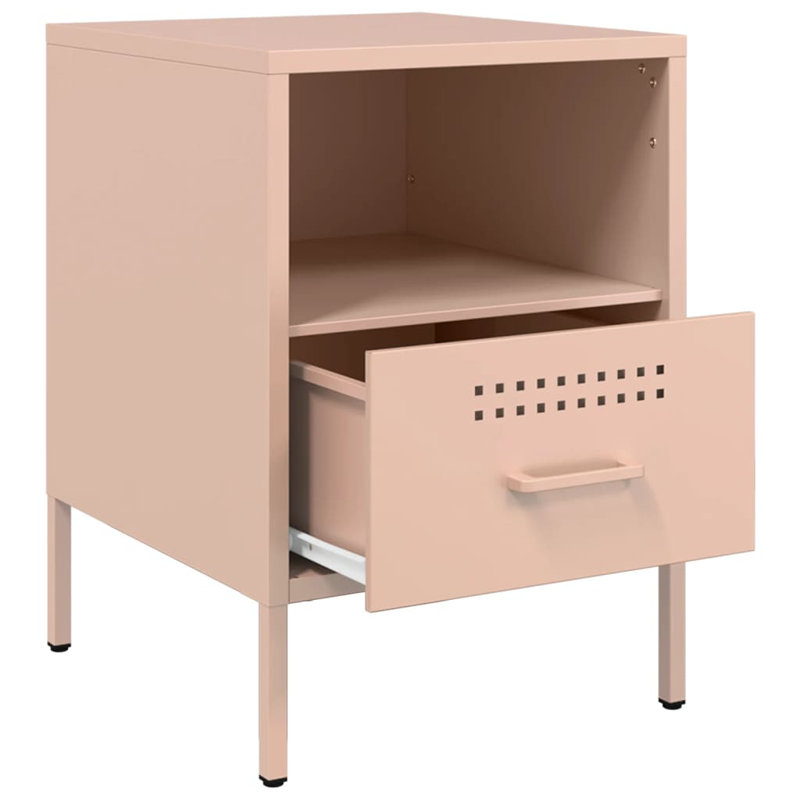 Ensemble de 2 tables de chevet vidaXL compactes en acier laminé à froid rose vidaXL, Rose