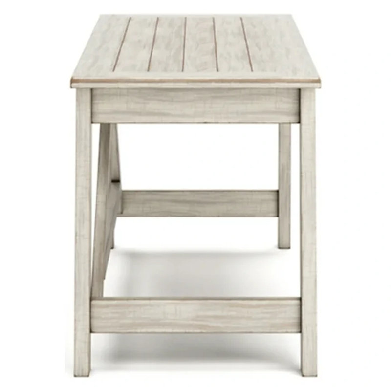 Transitional 60'' White Pine Home Office Desk with USB Port