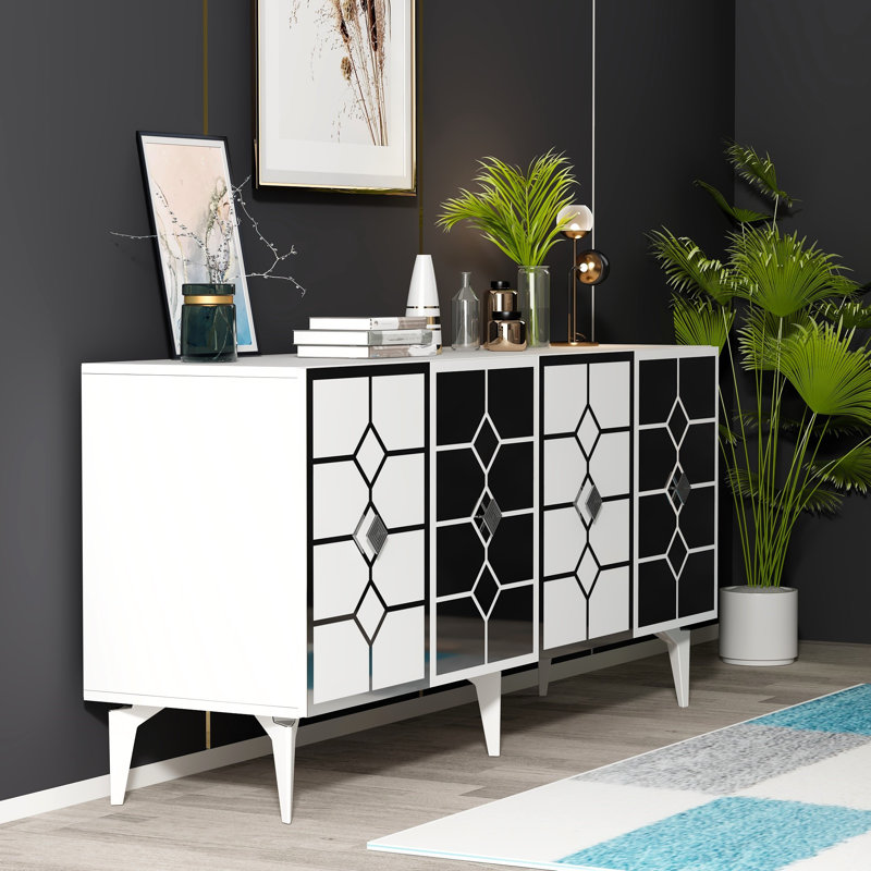 Oatley 150cm Console Table, White/Silver