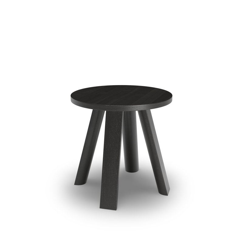 BuzziMilk Solid Wood End Table, Ash Black Stained