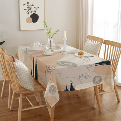 Durable Tablecloth, 50% Cotton / 50% Polyester, 55.1 x 118.1 inches | Machine Washable at 86°F, Tumble Dryer Safe, Ironable | Perfect for Dining Room, Parties & Everyday Use, Elegant Design & Easy Care