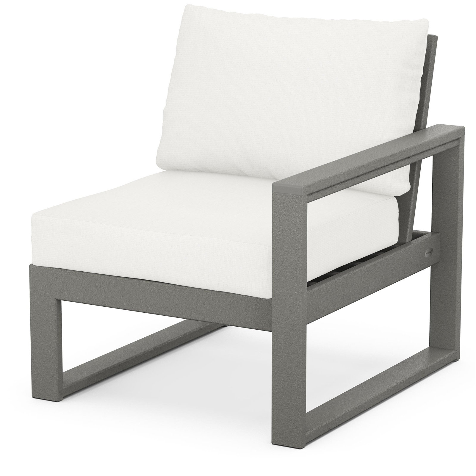 POLYWOOD Outdoor Lounge Chair, Natural Linen Revolution® Microfiber, Slate Gray