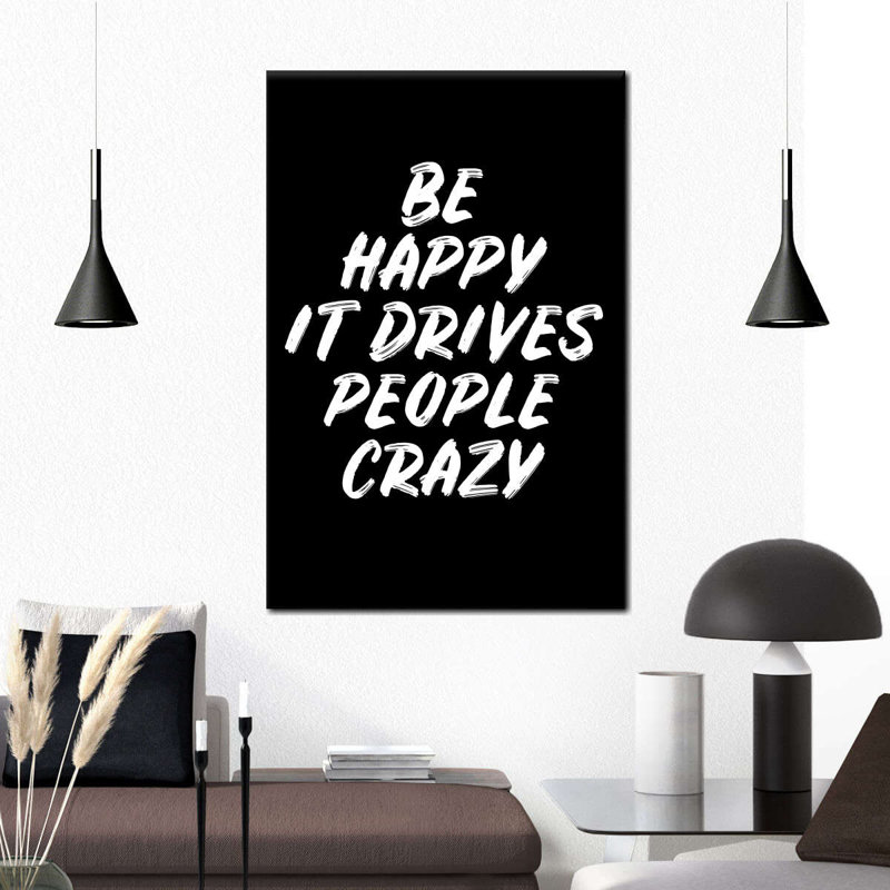 «Be Happy», reproduction sur toile, H 36 po x l 24 po