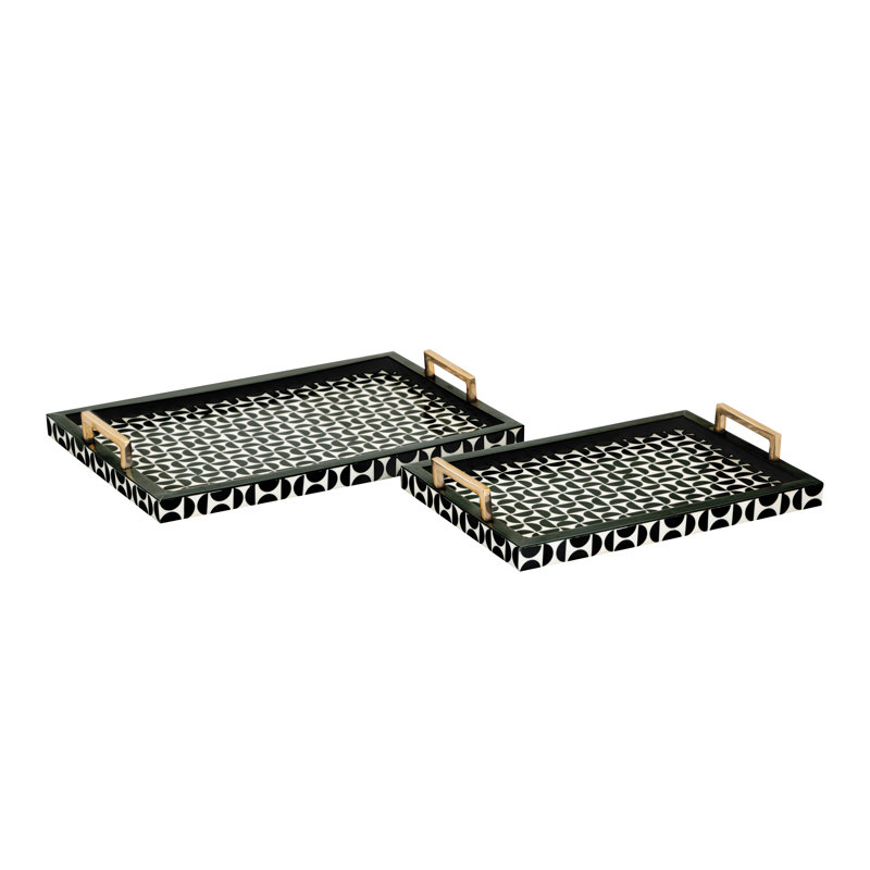Ensemble de 2 plateaux Futrelle - vert foncé