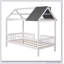 Wood House Bed With Fence-2139928483-2139928480