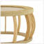 Vintage Rattan Solid Wood Round Coffee Table, Curved Legs Boho Accent for Dining and Living Rooms-129149184