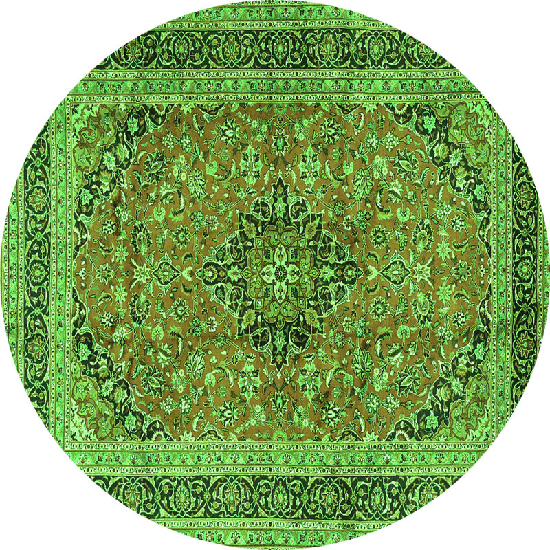 Washable Oriental Indoor Rug, Round 5'