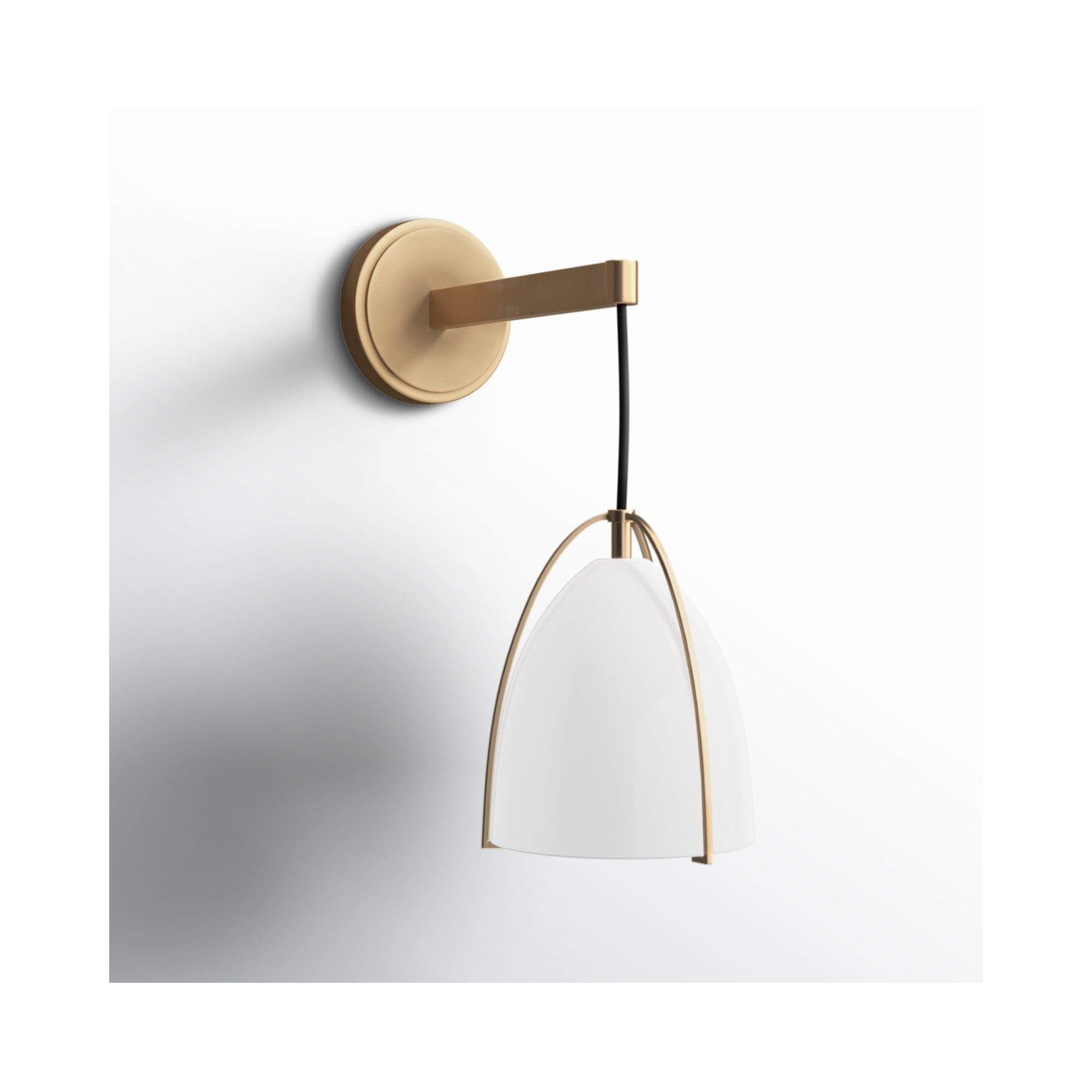 Nikki Single Dimmable Bath Sconce, Steel Matte White, No, Satin Brass