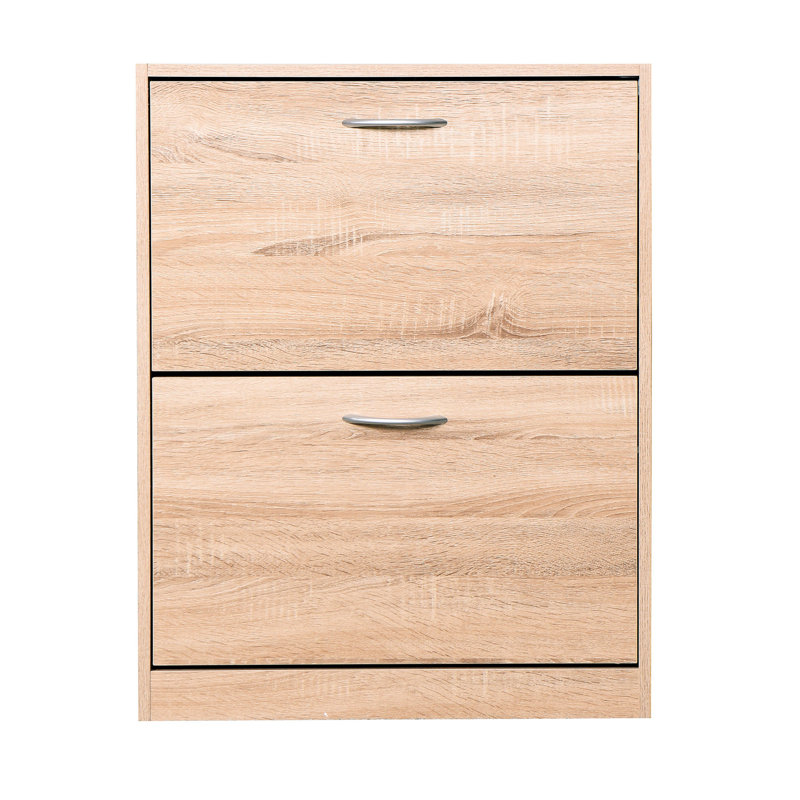 Range-chaussures pour hall d'entrée avec 2 portes rabattables, panneau de particules utilisé, chaussures spacieuses et accessoires quotidiens, - couche, méthode d'assemblage facile, différentes maisons élégantes pour le couloir - grande capacité