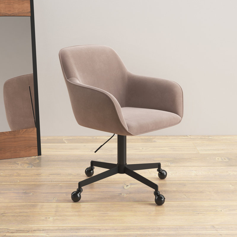 Chaise de bureau Brisbane, Velours gris platine