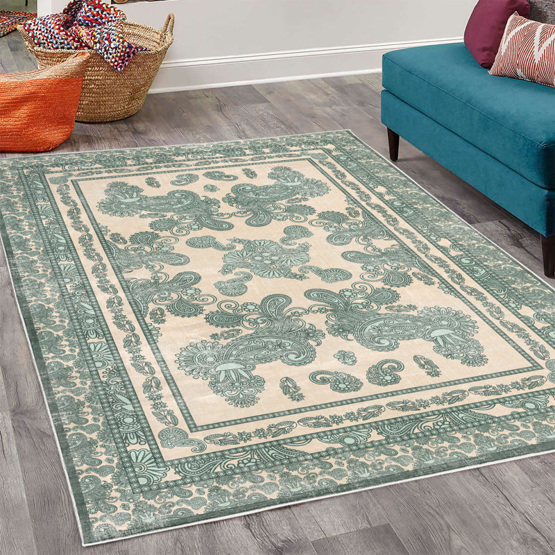 Tapis décoratif Boho, Rectangle 4 pi x 5 pi 5 po