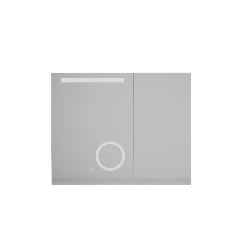 Armoire de salle de bain moderne à miroir avec éclairage réglable et miroir grossissant, H 28 po x l 35,8 po x P 5,7 po