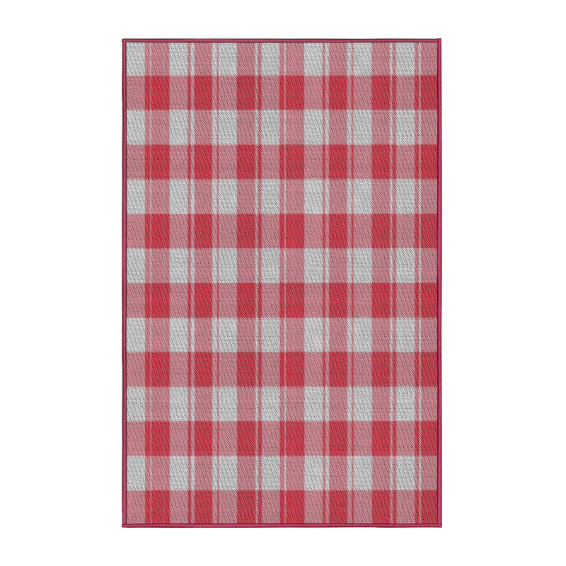 Tapis rouge à motif écossais Haubstadt, Rectangle 8 pi x 12 pi