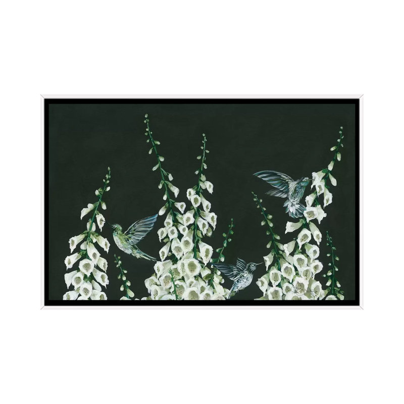 Colibris par Hollihocks, reproduction d'art, Aucun mat, H 18 po x l 26 po x P 1,5 po, Toile blanche encadrée