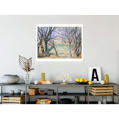 Arbres et maisons, Paul Cézanne, estampe numérique