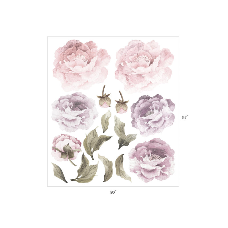 Adhésif décoratif fleur, Rose / Mauve