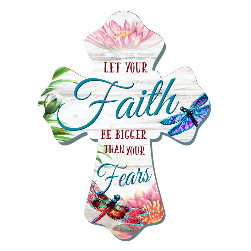 Croix en bois «Faith Over Fear»