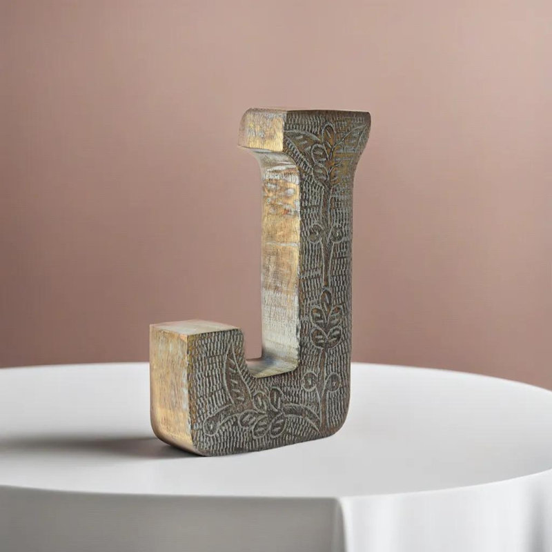 Haddam Text & Numbers Letter Block, J, Gray