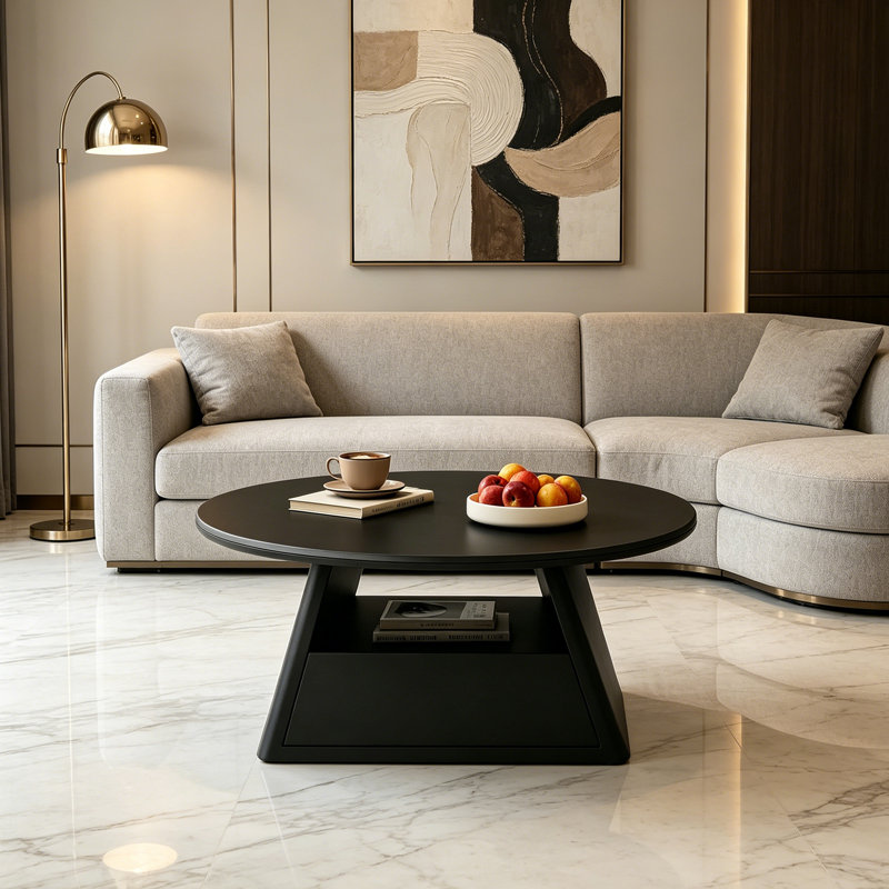 1 table basse simple, H 15,74 po x L 31,49 po x l 31,49 po, Noir, Noir