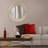 Agatie Round Beveled Wall Mirror with Partial Wood Frame-370692991