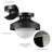 1-Light Matte Black Flush Mount Ceiling Light with Frosted Glass Shade and Bronze Trim