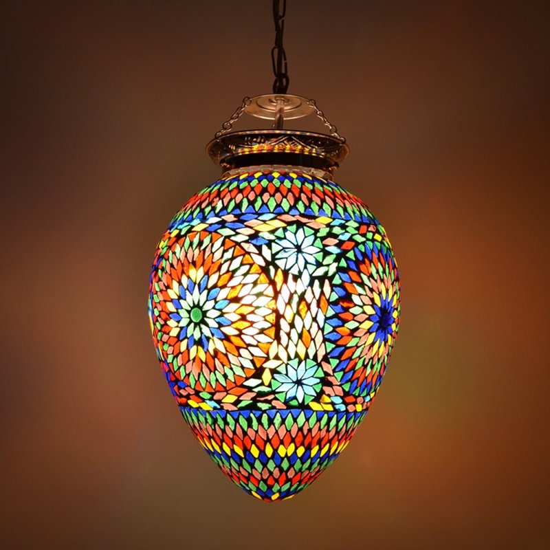 Chew 1 - Light Chrome Bell Pendant, Multicolor