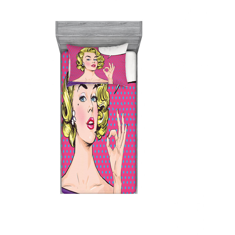 Ensemble de draps Pop Blonde, Ensemble de draps pour lit simple avec drap-housse