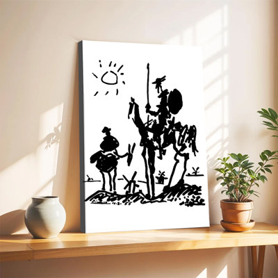 Don Quixote by Pablo Picasso Canvas Wall Art Framed Ready to Hang Living Room Bedroom Home Decor