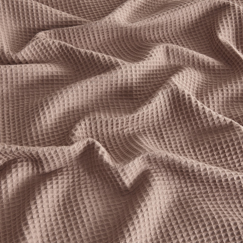 Couverture d'été 100% coton tissé gaufré léger, Très grand, Bois rouge