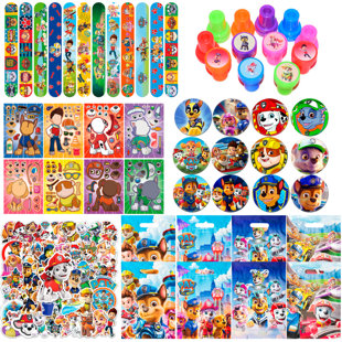 Paw Patrol Party Favors,114Pcs Paw Patrol Gift Bag Stickers Slap Bracelets Badge