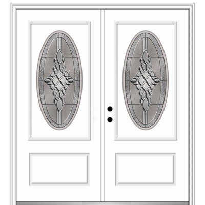 Petite porte d'entrée ovale pré-montée en fibre de verre 1 panneau Grace Grace