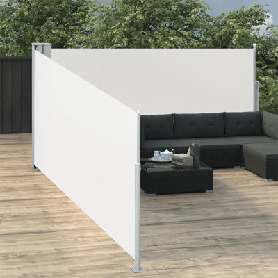 Dakota Fields 1000cm W x 1cm D Glass White Cover Retractable Window Awning